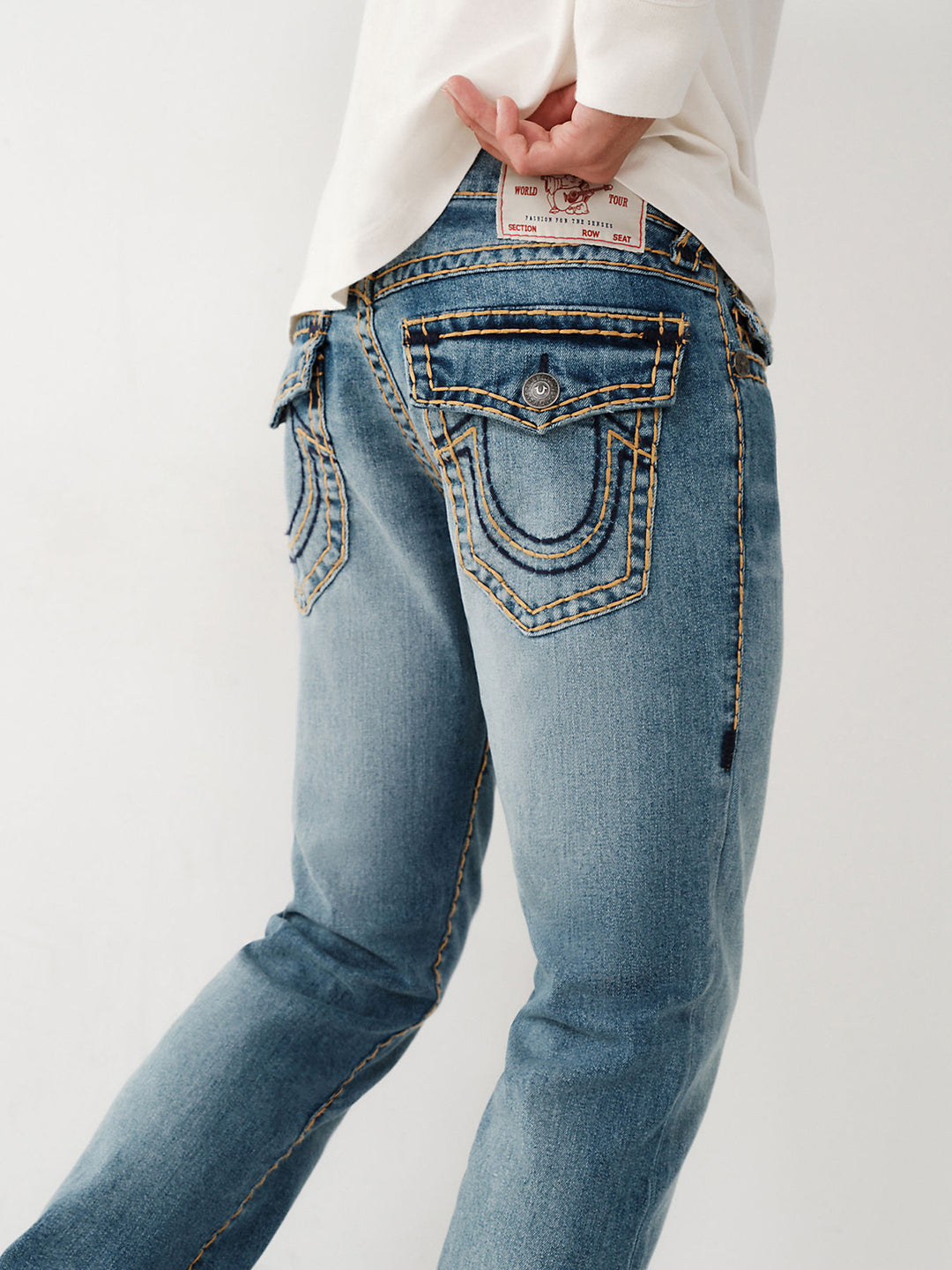 True Religion Super T Straight Blue Mid Rise Jeans