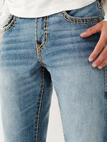 True Religion Super T Straight Blue Mid Rise Jeans