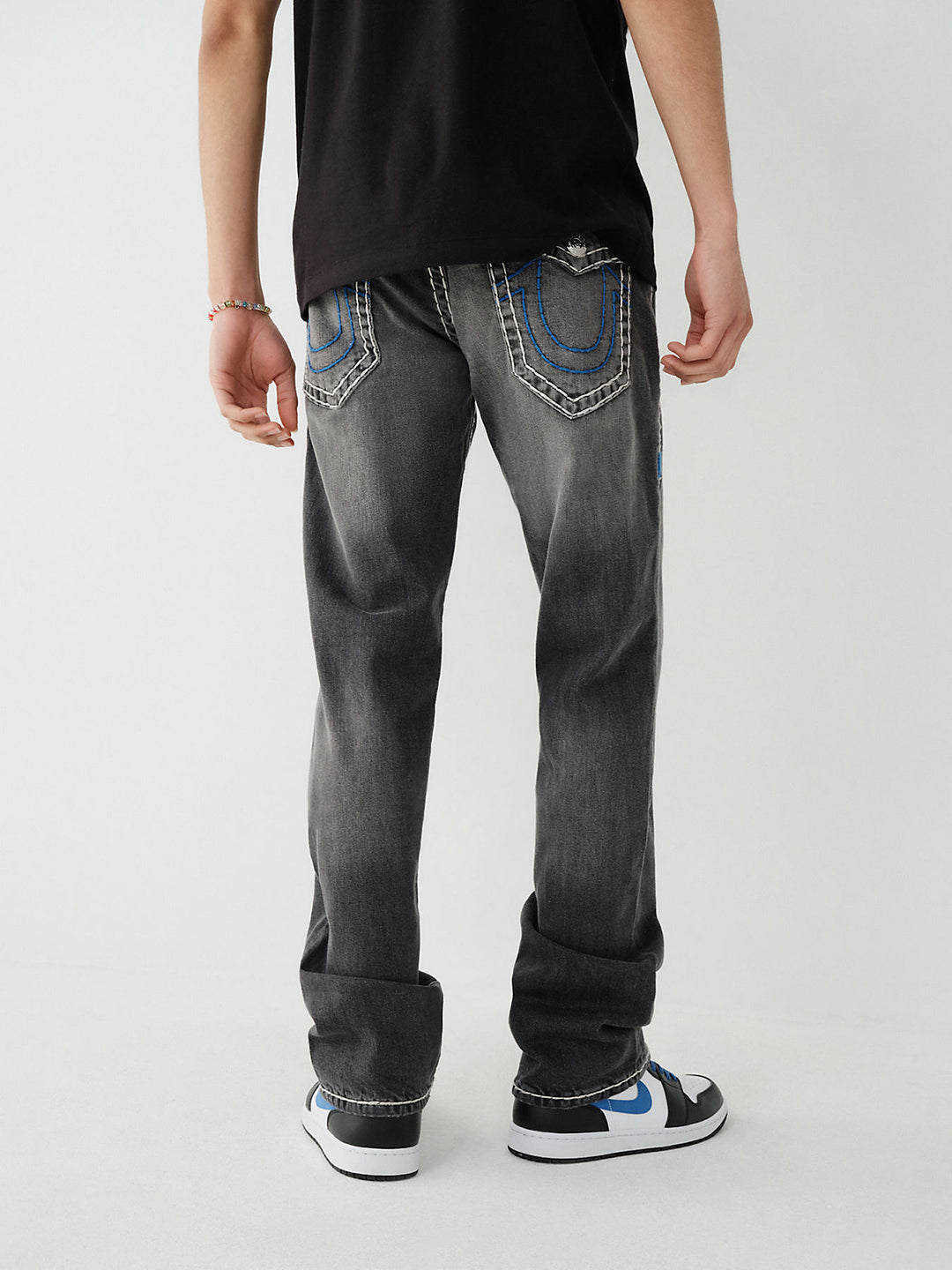 True Religion Super T Straight Grey Mid Rise Jeans