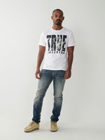 True Religion White Logo Straight Fit Tshirt