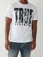 True Religion White Logo Straight Fit Tshirt