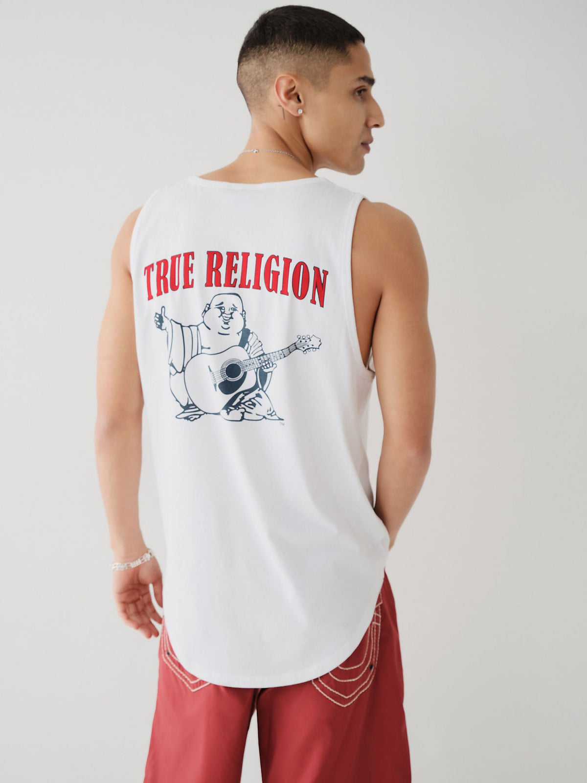 True Religion White Logo Relaxed Fit Tank Tshirt