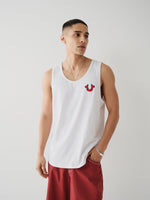 True Religion White Logo Relaxed Fit Tank Tshirt
