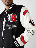 True Religion Men Black PrintedCollar Jacket