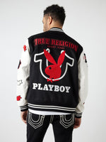 True Religion Men Black PrintedCollar Jacket