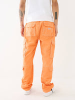True Religion Men Orange Solid Oversized Mid-Rise Trouser