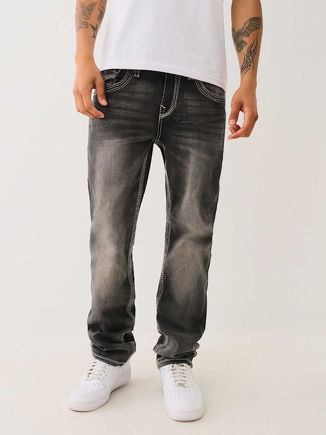 True Religion Men Big QT Ricky Straight Fit Mid Rise Jeans