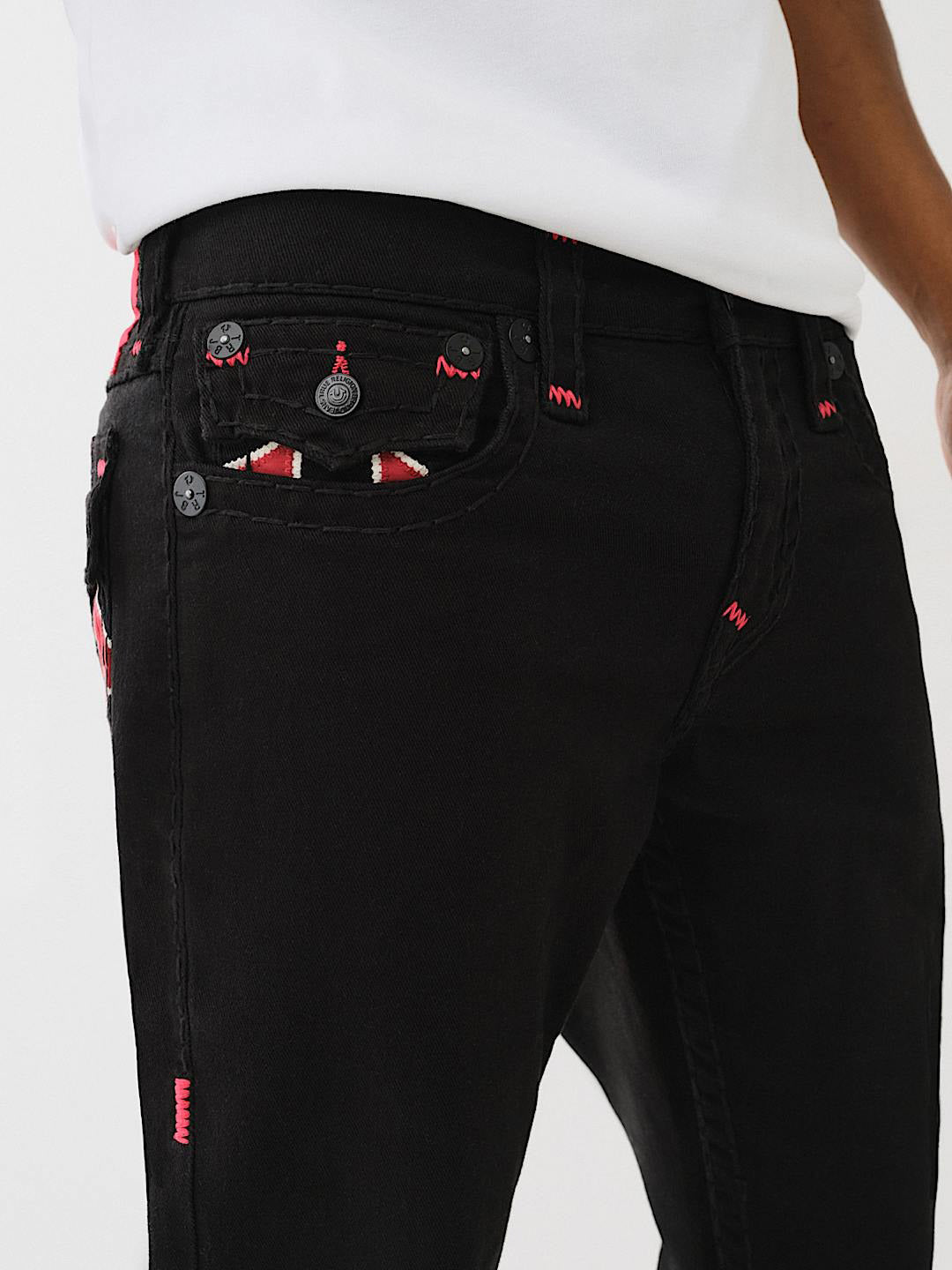 True Religion Men SUPER T Ricky Straight Fit Pure Cotton Mid Rise Jeans