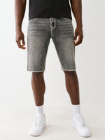 True Religion Men Black Straight Fit Washed Shorts