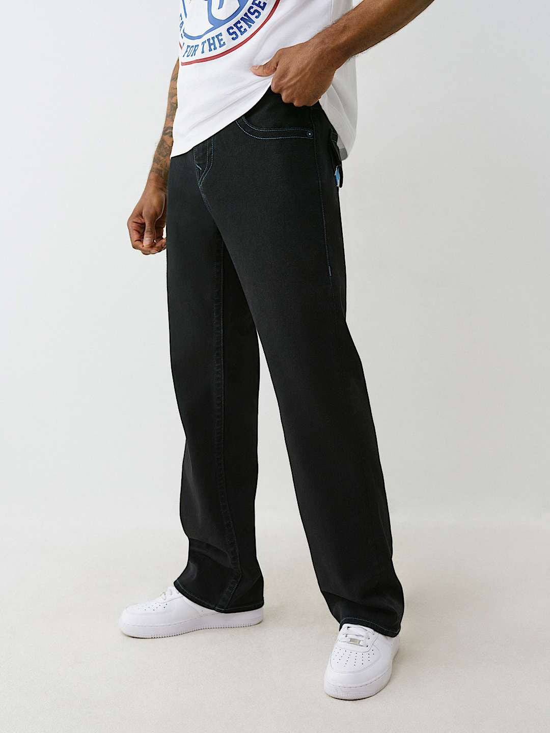 True Religion Men SN Mesh Billy Bootcut Fit Mid Rise Jeans