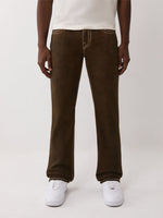 True Religion Men Brown Straight Fit Big T Ricky Jeans