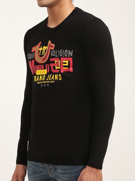 True Religion Black Logo Regular Fit Tshirt