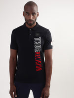 True Religion Peacoat Logo Regular Fit Polo T-Shirt