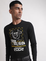 True Religion Black Logo Regular Fit T-Shirt