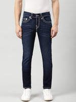 True Religion Men Blue Solid Skinny Fit Jeans