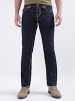 True Religion Men Blue Solid Straight Fit Jeans