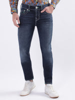 True Religion Men Blue Solid Skinny Fit Jeans