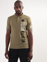 True Religion Martini Olive Logo Regular Fit Polo T-Shirt