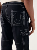 True Religion Men Black Relaxed Fit Cargo
