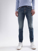 True Religion Men Blue Solid Skinny Fit Jeans