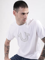 True Religion White HD Logo Regular Fit T-Shirt