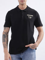True Religion Black Fashion Logo Regular Fit Polo T-Shirt