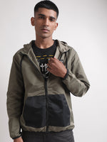 True Religion Men Green Solid Collar Jacket