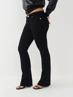 True Religion Classic Needle Stella Skinny Flare Black Mid Rise Jeans