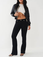 True Religion Classic Needle Stella Skinny Flare Black Mid Rise Jeans