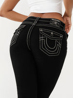 True Religion Big T Billie Straight Black Mid Rise Jeans