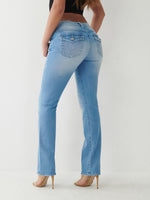 True Religion Womens SN Billie Straight Fit Blue Mid Rise Jeans