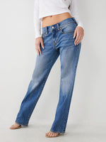True Religion Women Blue Low-Rise Straight Fit Jeans