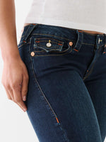 True Religion Women Blue Solid Flared Low-Rise Jeans