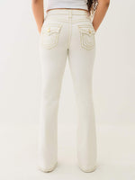 True Religion Women Cream Boot Cut Washed Jeans
