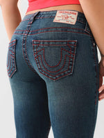 True Religion Women Blue Boot Cut Washed Jeans