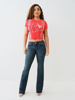 True Religion Women Blue Boot Cut Washed Jeans