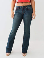 True Religion Women Blue Boot Cut Washed Jeans