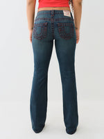 True Religion Women Blue Boot Cut Washed Jeans