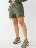 True Religion Women Green Regular Fit Shorts