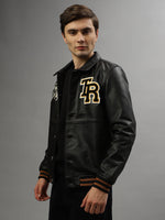 True Religion Men Embroidered Full Sleeves Spread Collar Jacket