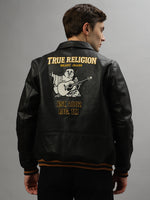 True Religion Men Embroidered Full Sleeves Spread Collar Jacket