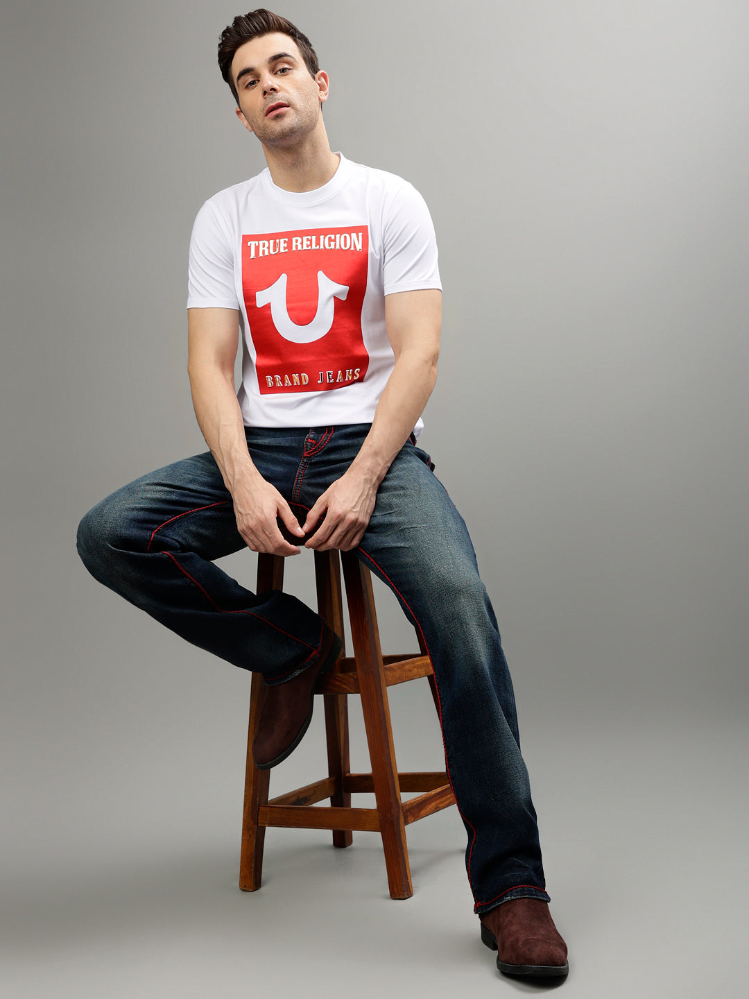 True Religion White Fashion Printed Regular fit T-Shirt