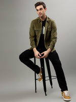 True Religion Olive Fashion Printed Regular Fit Shirt