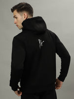 True Religion Men Black Solid Hooded Long Sleeves Sweatshirts
