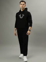 True Religion Men Black Solid Hooded Long Sleeves Sweatshirts