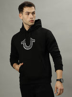 True Religion Men Black Solid Hooded Long Sleeves Sweatshirts