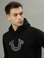 True Religion Men Black Solid Hooded Long Sleeves Sweatshirts