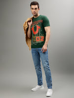 True Religion Green Fashion Printed Regular fit T-Shirts