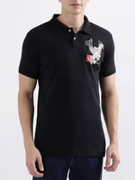 True Religion Black Fashion Logo Regular Fit Polo T-Shirt