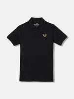 True Religion Kids Black Fashion Regular Fit Polo T-Shirt